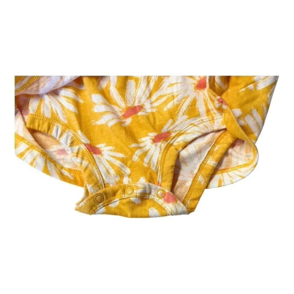 Carters Baby Girl Skirted Rompers Set of 2~Sz 18M~Yellow Floral/Pink Fade L15 02